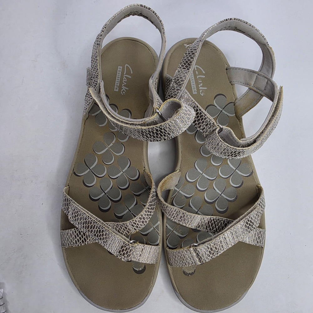 Clars Collection Sandals Women's Size 8.5M Faux Snake Skin